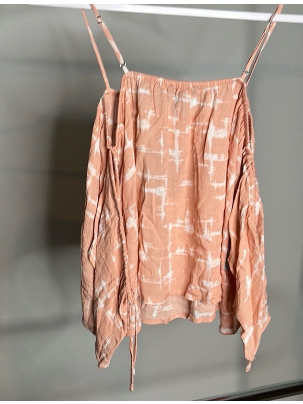 Peach Tie-Dye Off-Shoulder Blouse